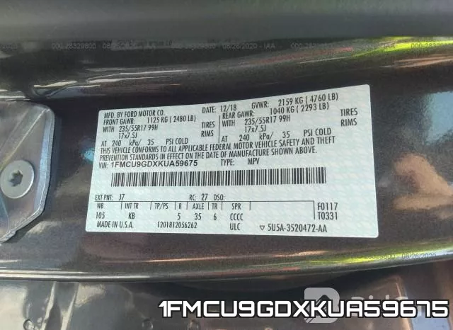 1FMCU9GDXKUA59675 фото 10