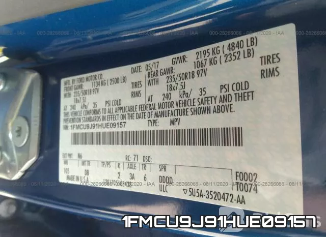 1FMCU9J91HUE09157 фото 10