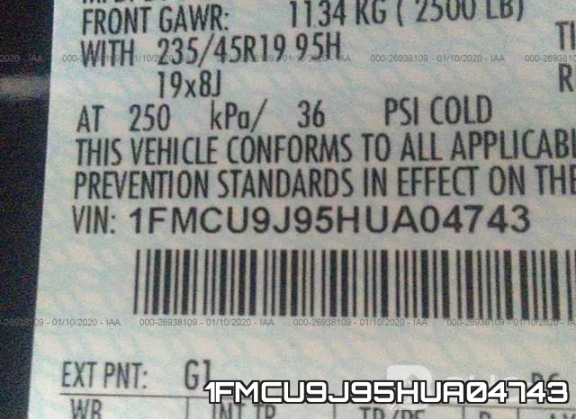 1FMCU9J95HUA04743 фото 10