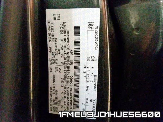 1FMCU9JD1HUE56600 фото 2
