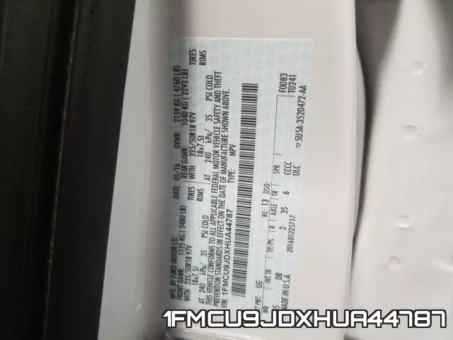 1FMCU9JDXHUA44787 фото 2