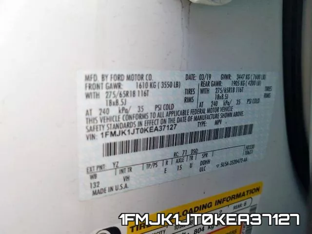 1FMJK1JT0KEA37127 фото 2