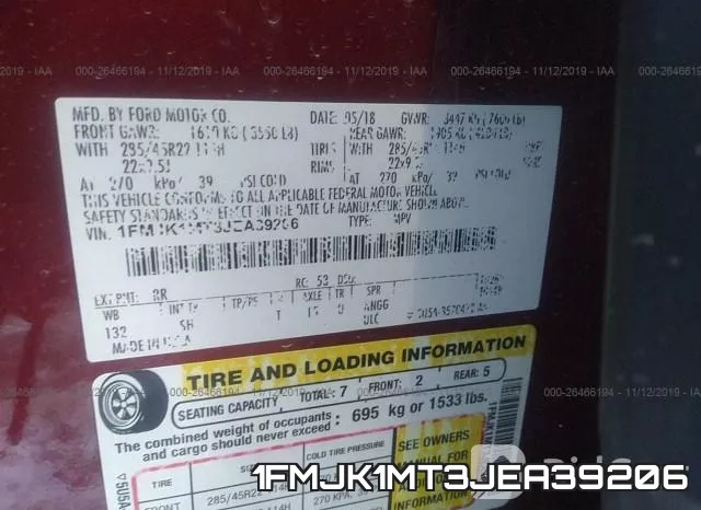 1FMJK1MT3JEA39206 фото 10