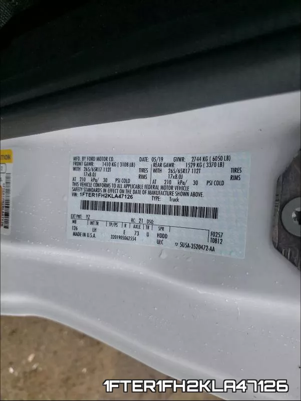 1FTER1FH2KLA47126 фото 2