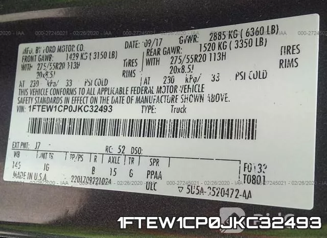 1FTEW1CP0JKC32493 фото 10