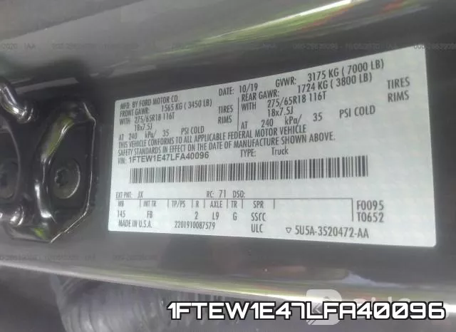 1FTEW1E47LFA40096 фото 10
