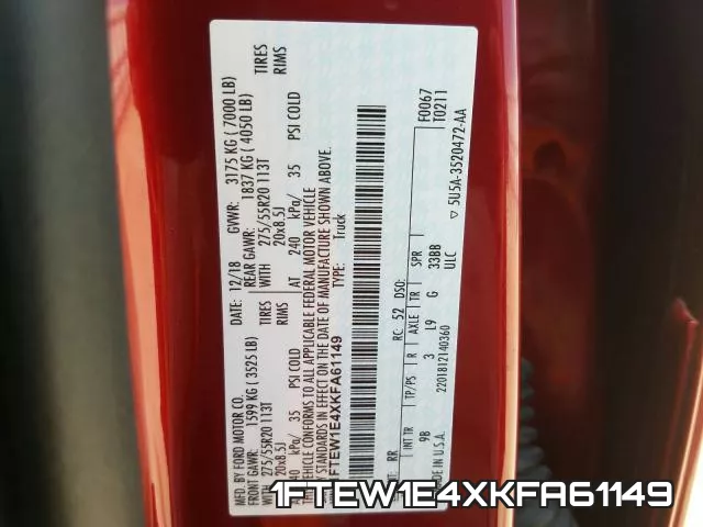 1FTEW1E4XKFA61149 фото 2