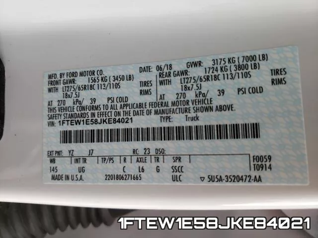 1FTEW1E58JKE84021 фото 2