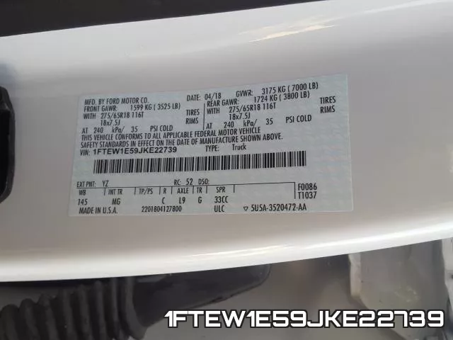 1FTEW1E59JKE22739 фото 2