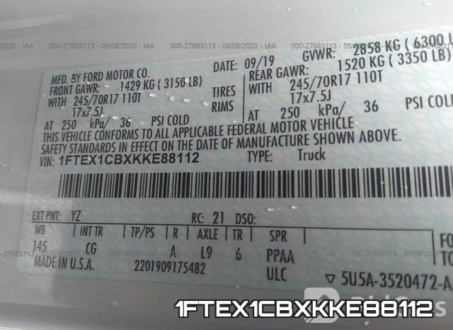 1FTEX1CBXKKE88112 фото 10