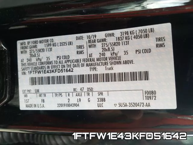 1FTFW1E43KFD51642 фото 2