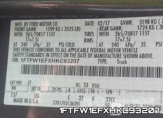 1FTFW1EFXHKC93207 фото 10