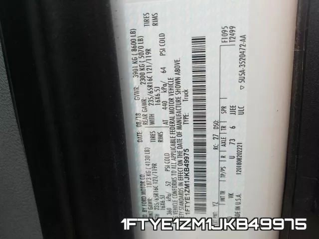 1FTYE1ZM1JKB49975 фото 2