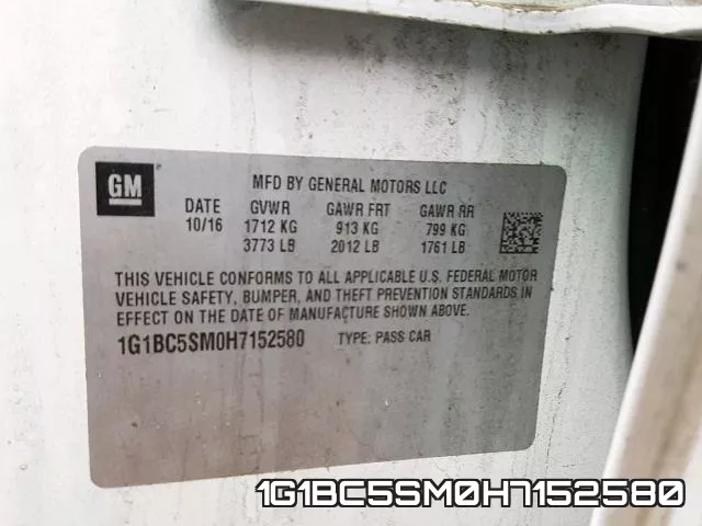 1G1BC5SM0H7152580 фото 2
