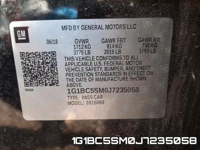1G1BC5SM0J7235058 фото 2