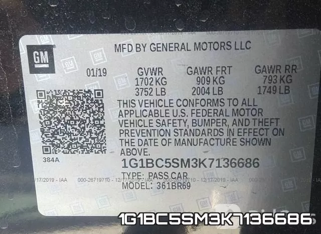 1G1BC5SM3K7136686 фото 10