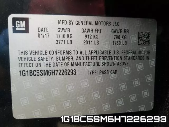 1G1BC5SM6H7226293 фото 2