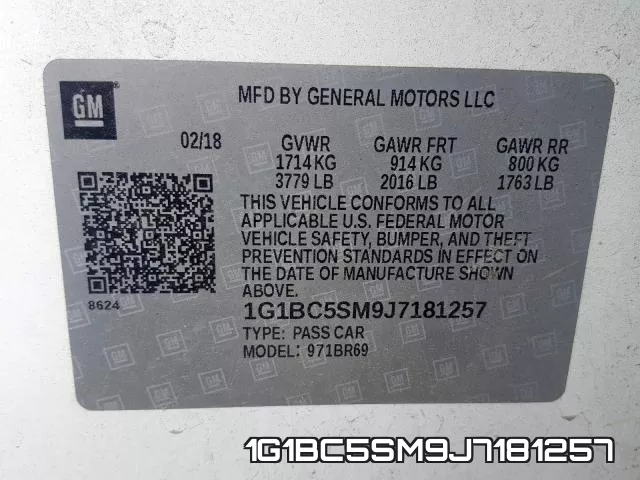 1G1BC5SM9J7181257 фото 2
