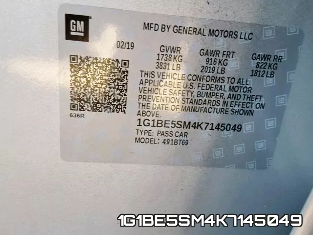 1G1BE5SM4K7145049 фото 2