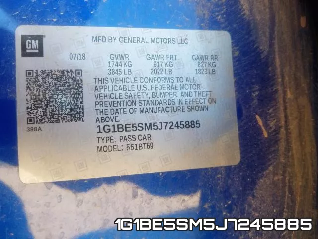 1G1BE5SM5J7245885 фото 2