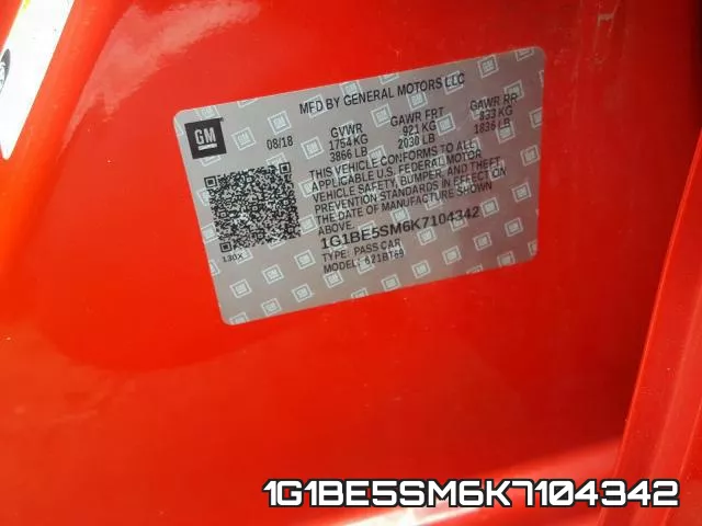 1G1BE5SM6K7104342 фото 2