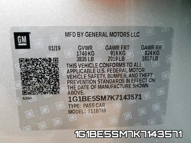 1G1BE5SM7K7143571 фото 2