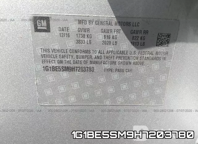 1G1BE5SM9H7203780 фото 10