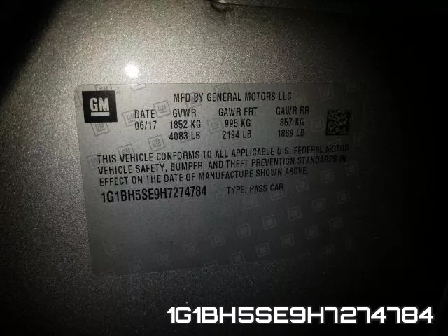 1G1BH5SE9H7274784 фото 2