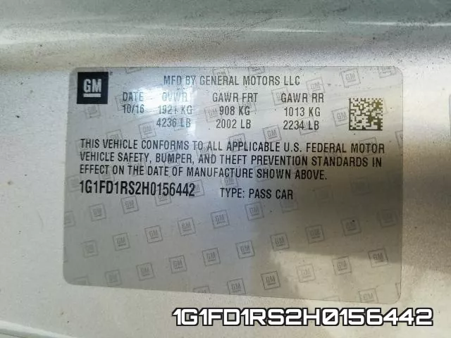 1G1FD1RS2H0156442 фото 2
