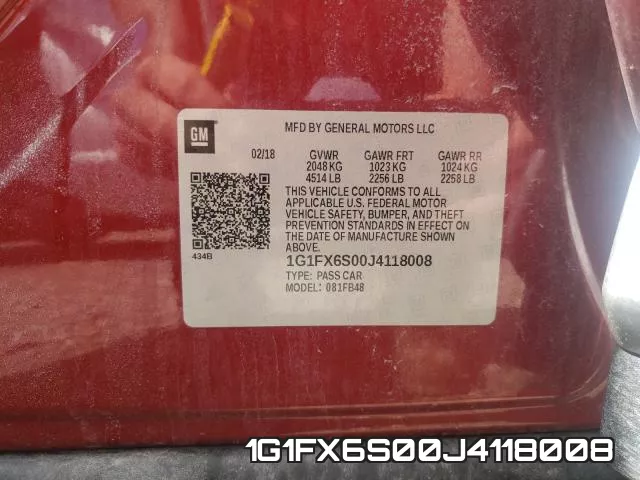1G1FX6S00J4118008 фото 2