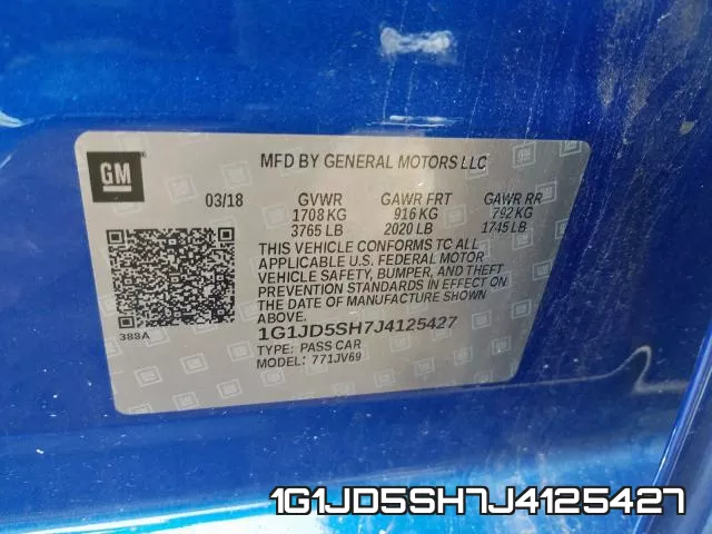 1G1JD5SH7J4125427 фото 2