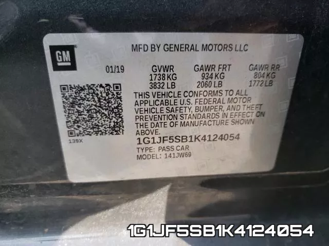 1G1JF5SB1K4124054 фото 2