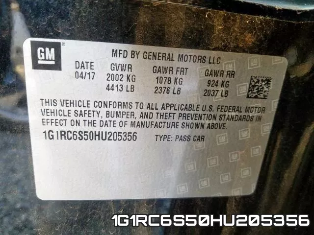 1G1RC6S50HU205356 фото 2