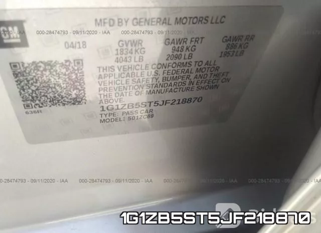1G1ZB5ST5JF218870 фото 10