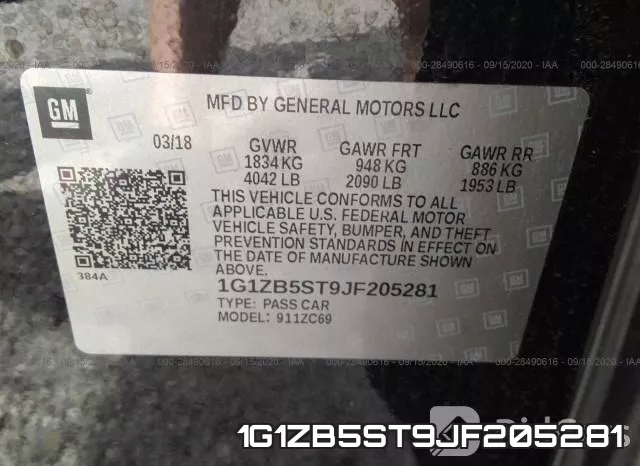 1G1ZB5ST9JF205281 фото 10