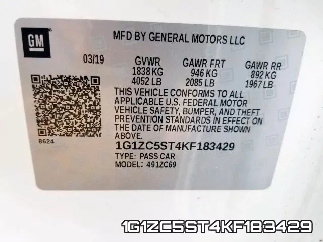 1G1ZC5ST4KF183429 фото 2