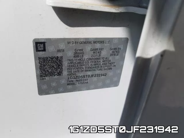 1G1ZD5ST0JF231942 фото 2