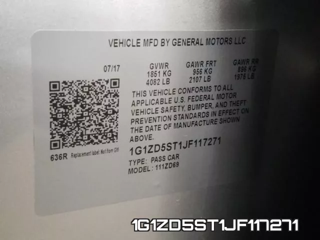 1G1ZD5ST1JF117271 фото 2