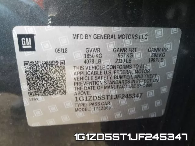 1G1ZD5ST1JF245347 фото 2