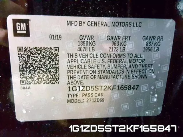 1G1ZD5ST2KF165847 фото 2