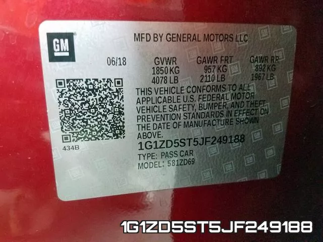 1G1ZD5ST5JF249188 фото 2