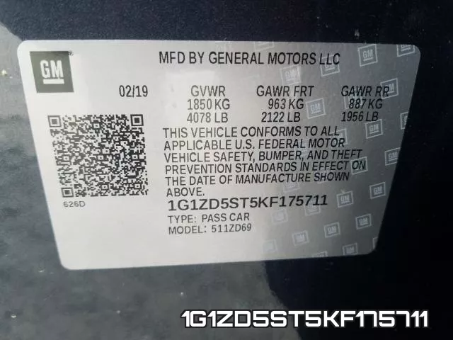 1G1ZD5ST5KF175711 фото 2