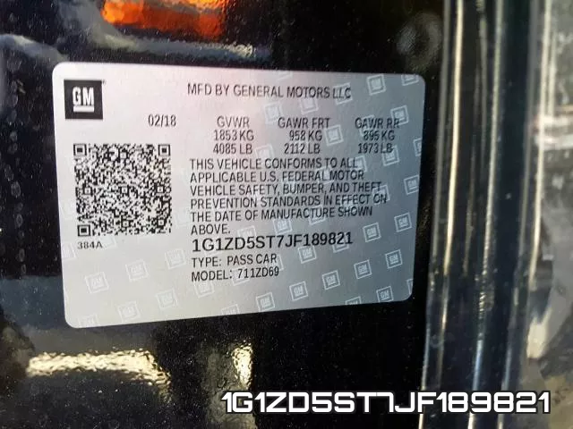 1G1ZD5ST7JF189821 фото 2