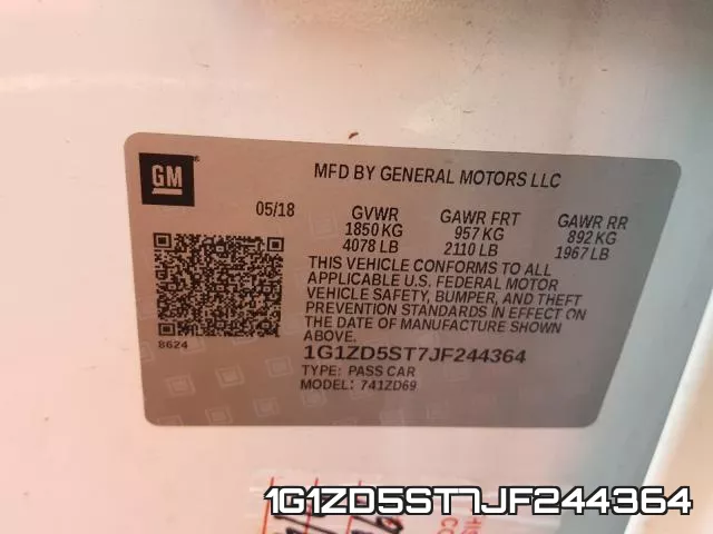 1G1ZD5ST7JF244364 фото 2