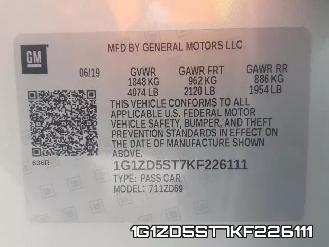 1G1ZD5ST7KF226111 фото 2