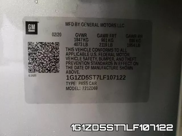 1G1ZD5ST7LF107122 фото 2