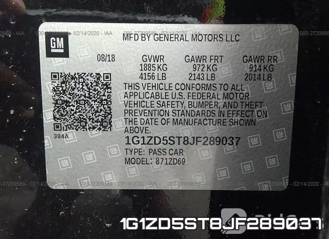 1G1ZD5ST8JF289037 фото 10