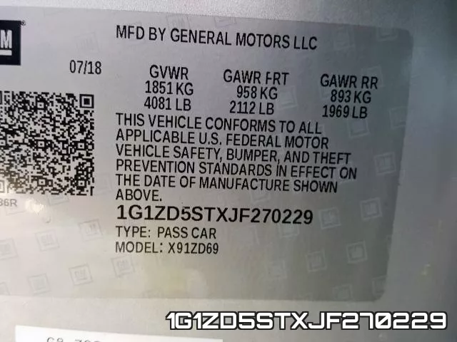1G1ZD5STXJF270229 фото 2