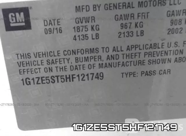 1G1ZE5ST5HF121749 фото 10