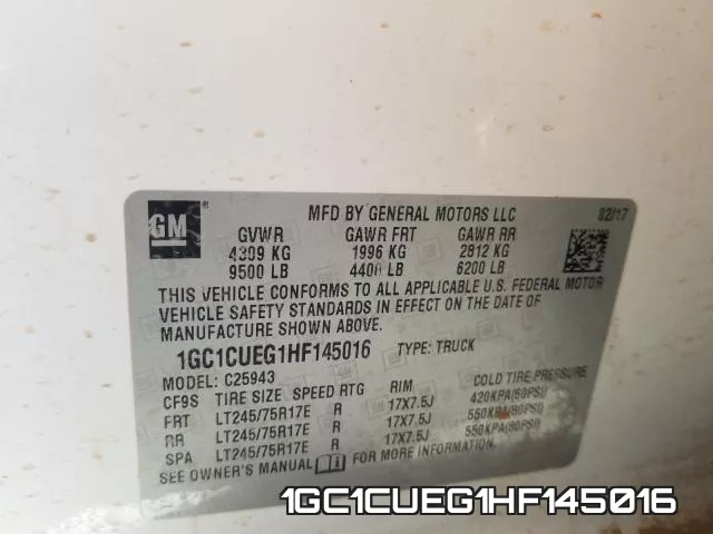1GC1CUEG1HF145016 фото 2